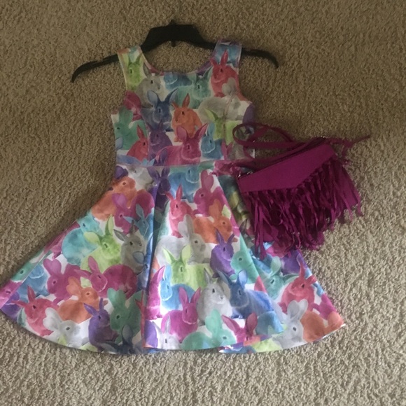 Other - CUTEeee dress & purse set🐰💜💚